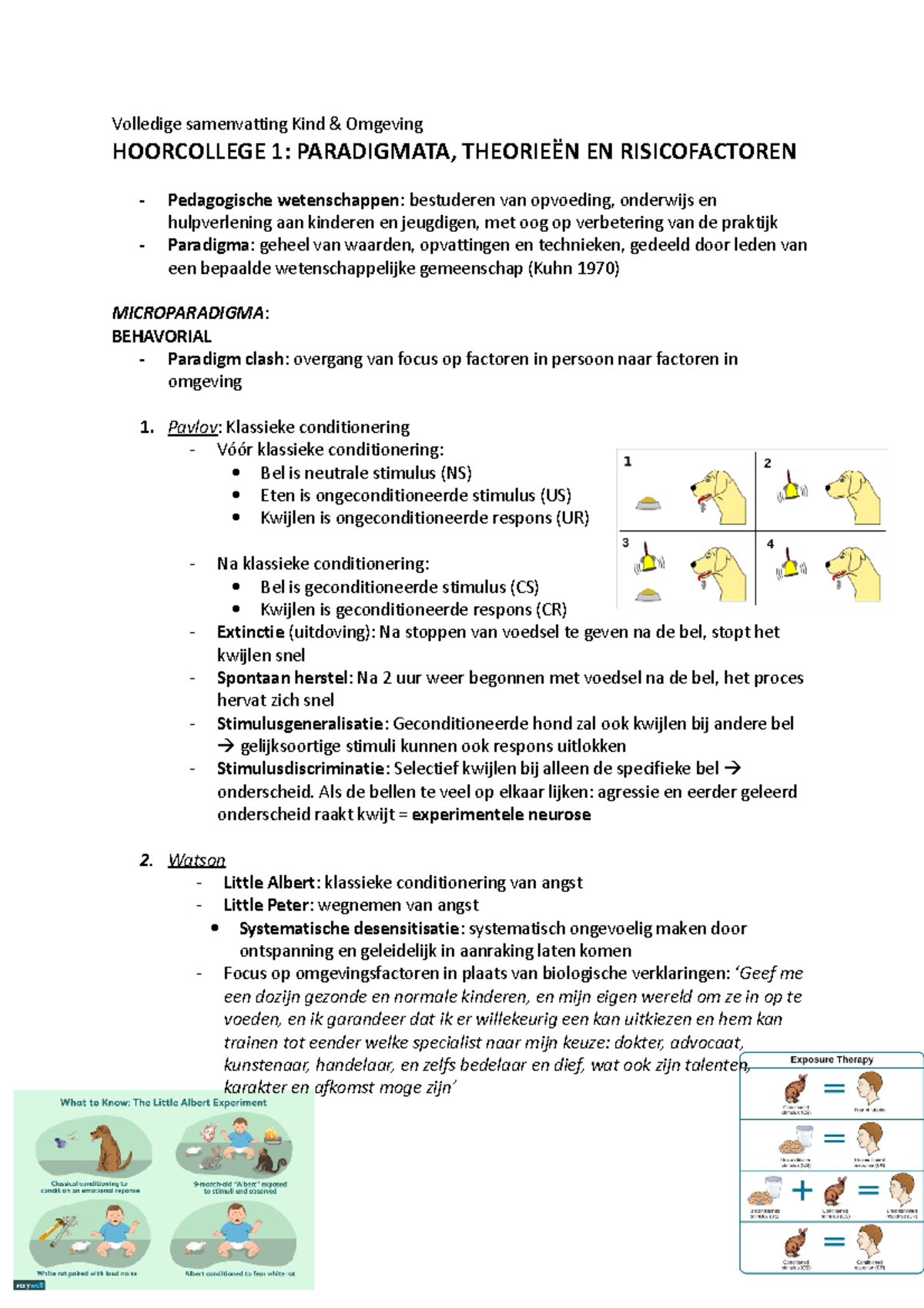 Samenvatting K&O: Theorieën en Risicofactoren binnen Pedagogische ...