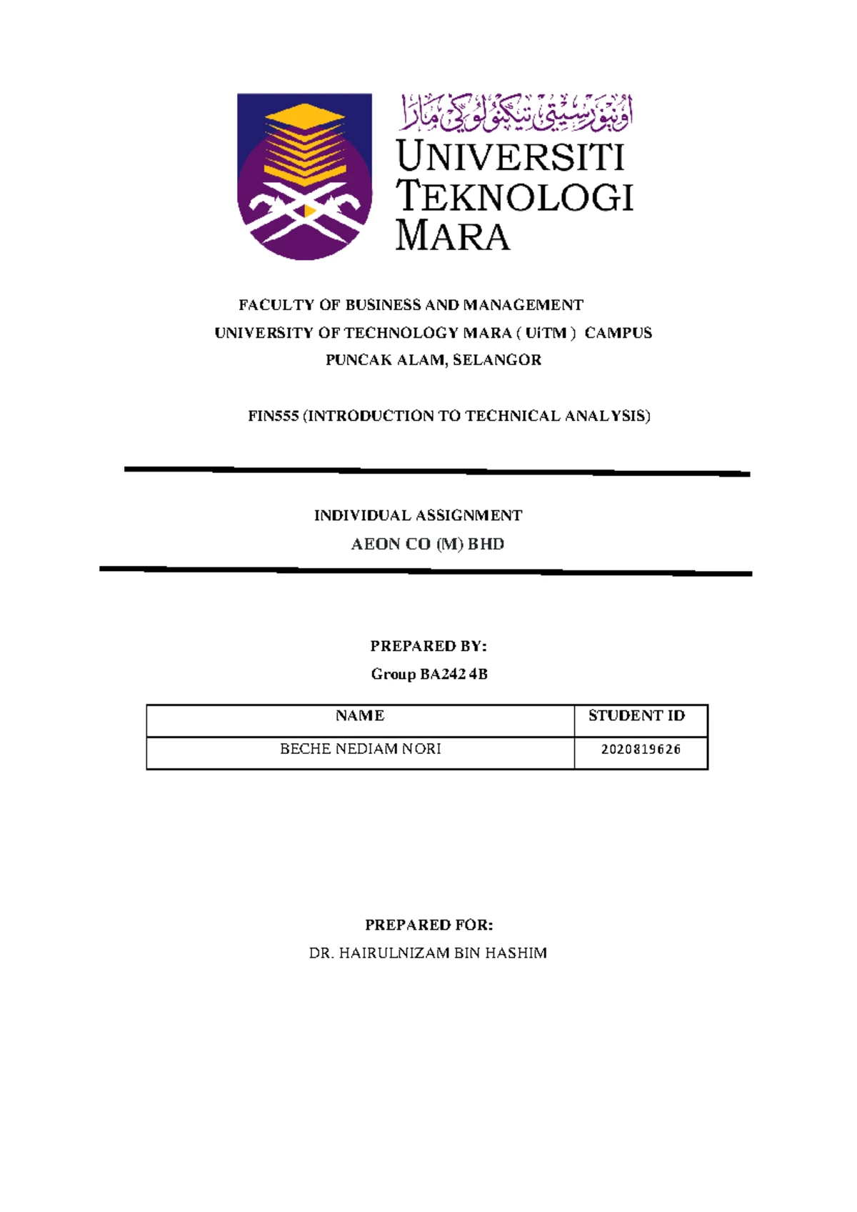 FIN562 Tutorial: Key Concepts in Technical Analysis (Ch 1-3) - Studocu