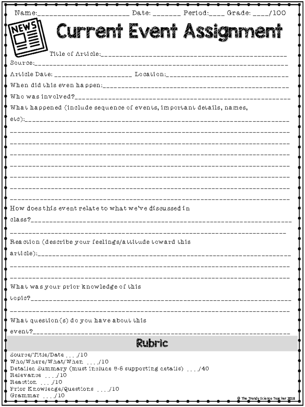 PS Nuclear Energy Article - Current Event Assignment Name ...
