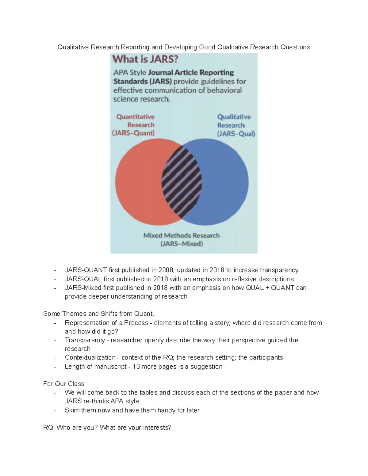 Lec 7: Qualitative Research Questions & Reporting Themes in Research ...