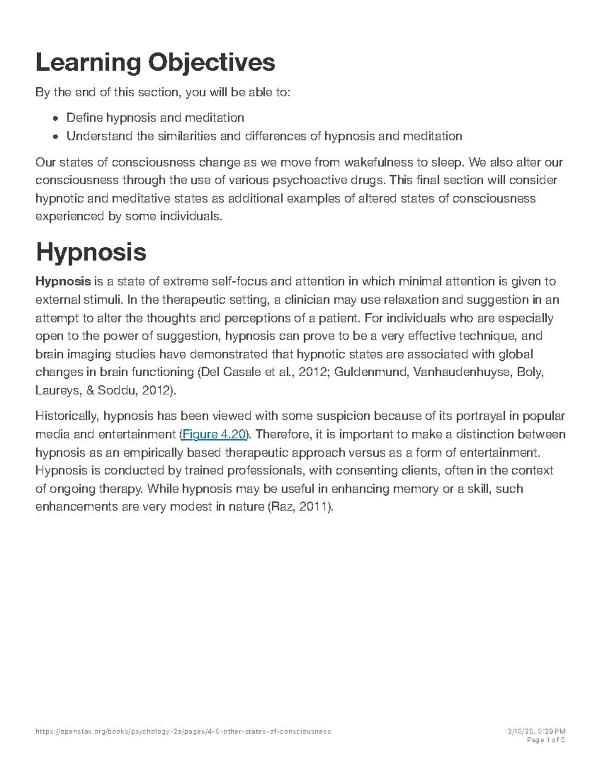 Altered States of Consciousness: Hypnosis and Meditation (Psychology 2e ...