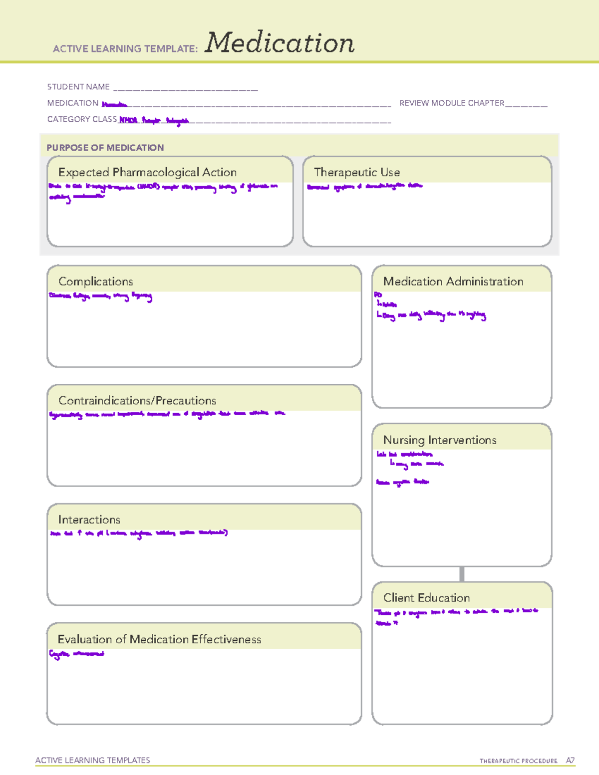 Medication form 3 copy 5 - ACTIVE LEARNING TEMPLATES THERAPEUTIC ...