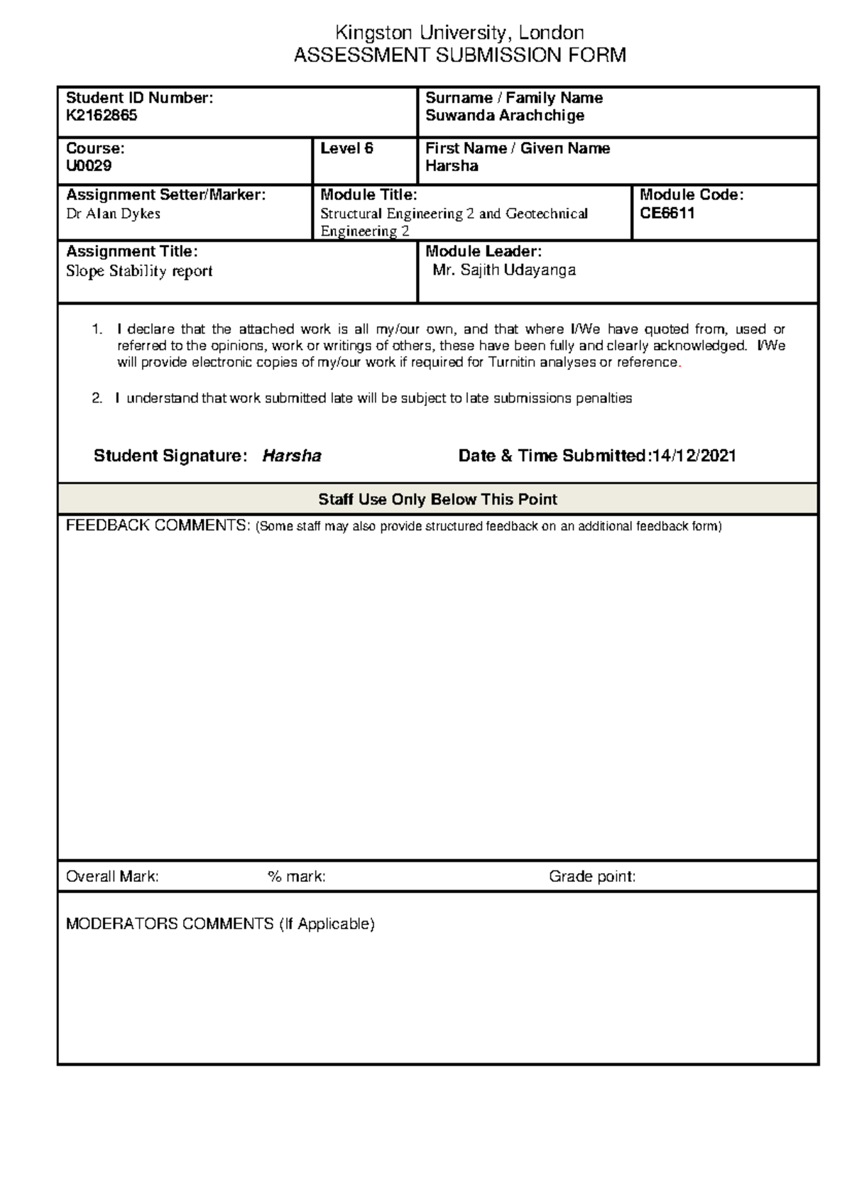 K2162865 CE6611 Slope Stability report - Kingston University, London ...