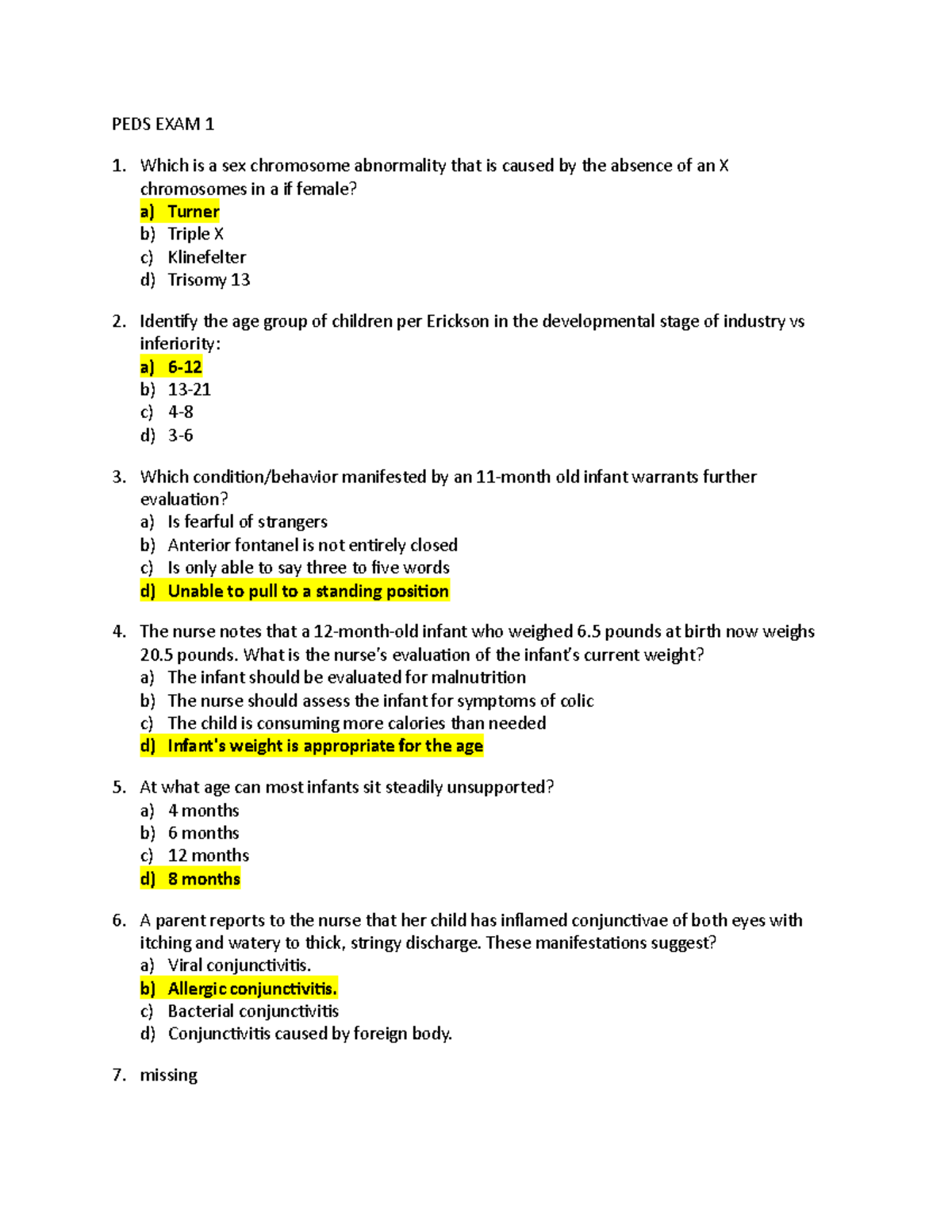 PEDS EXAM 1 - Comprehensive Study Guide for Pediatric Nursing - Studocu