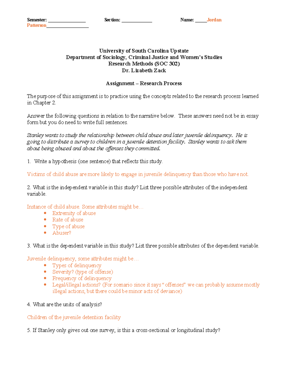 Assignment 2 - Research Process - Abuse - Semester ...