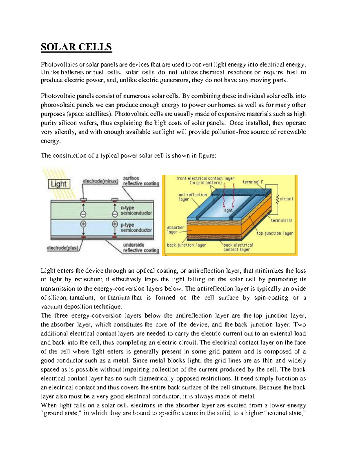 Comprehensive Notes on Solar Cells: Types and Construction Details ...