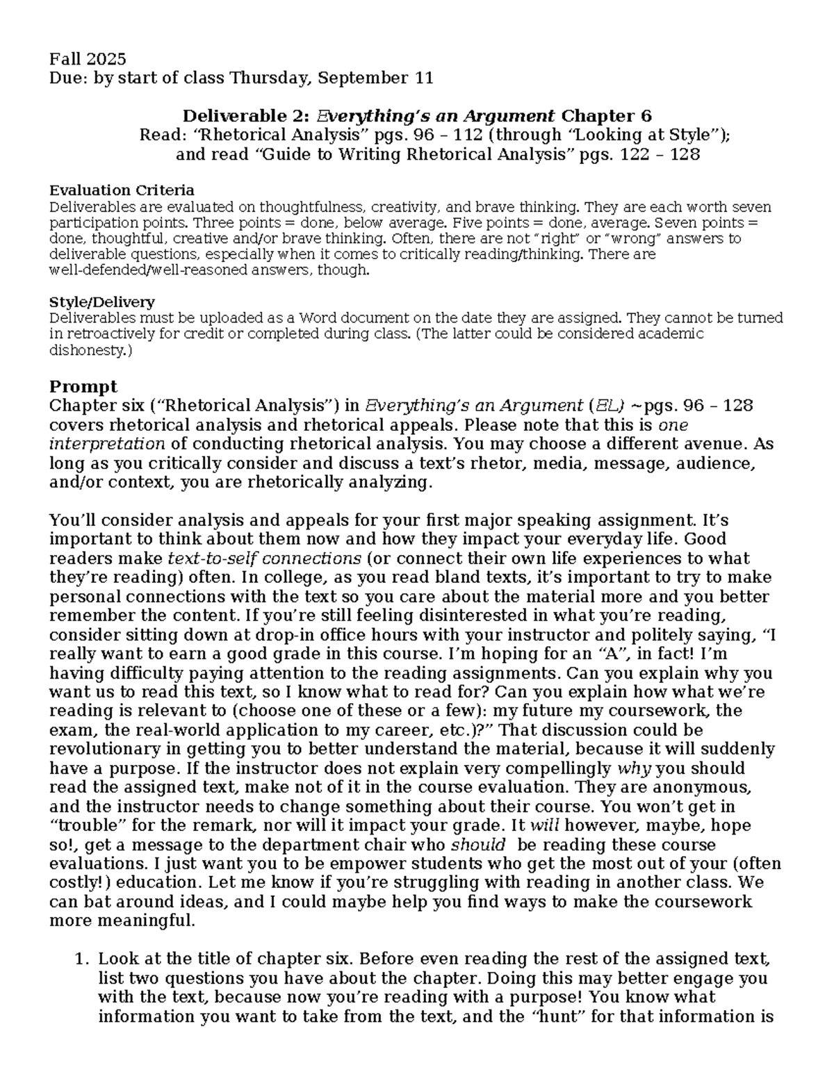 Deliverable 2: Rhetorical Analysis in Argument (EL) - Chapter 6 ...