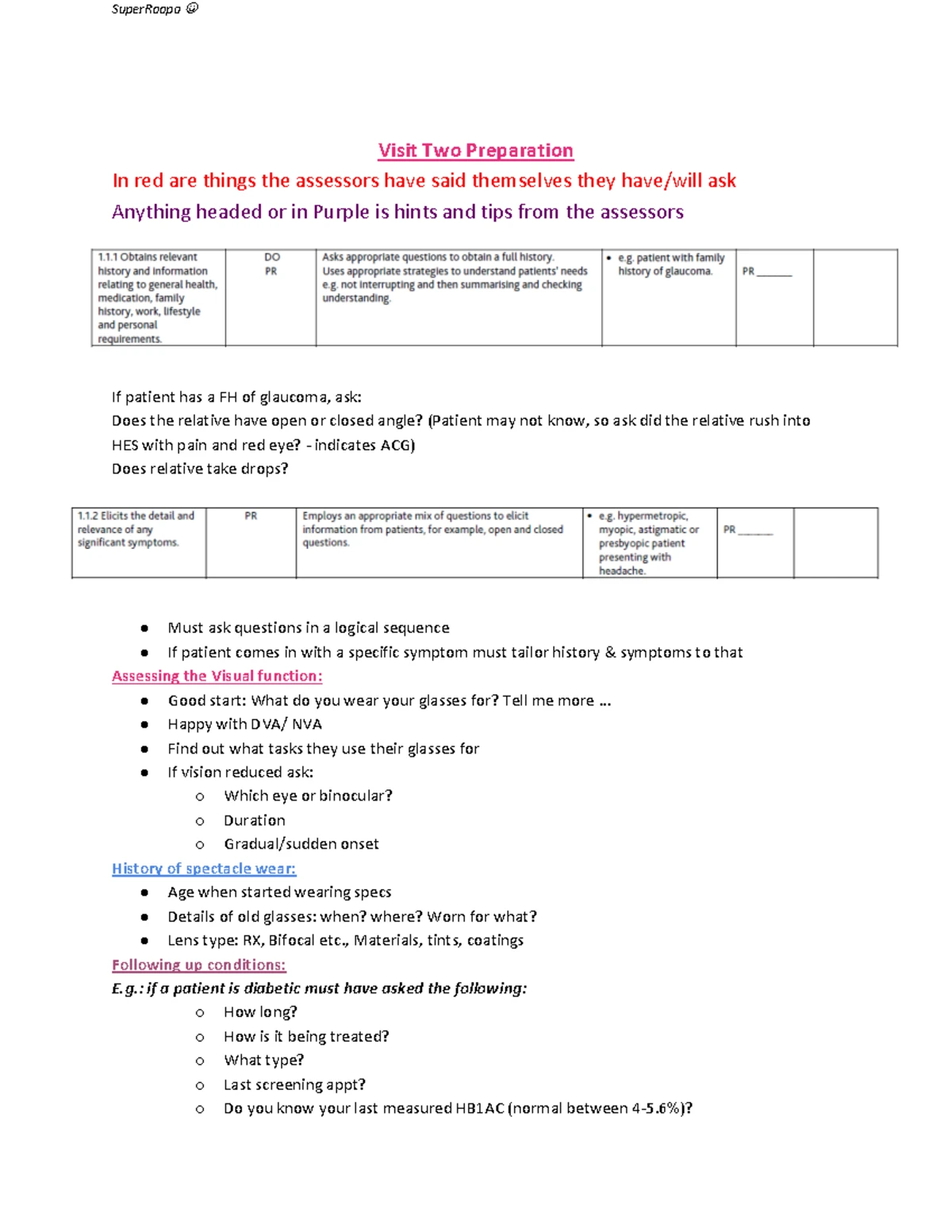 OSCE RED EYE - summary notes on differential diagnoses for patient ...