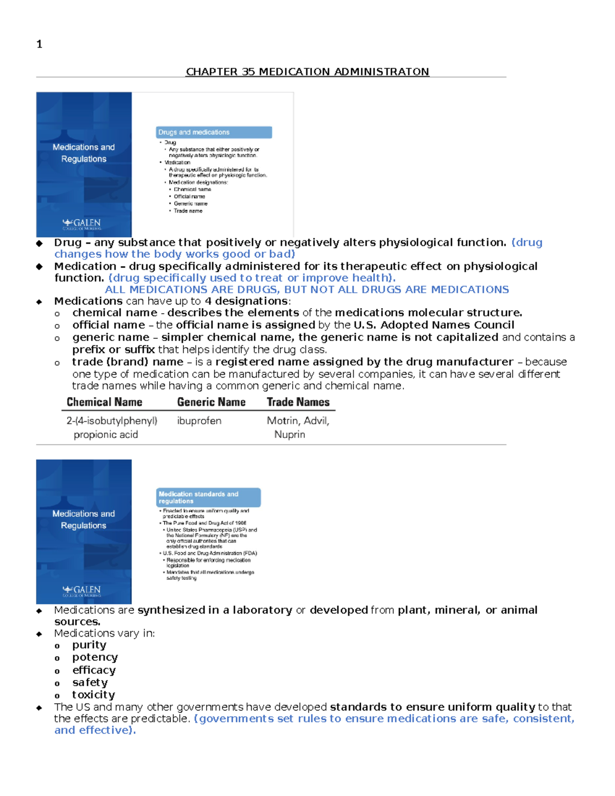 Medication Administration Safety Guidelines - Nursing Essentials (NUR ...