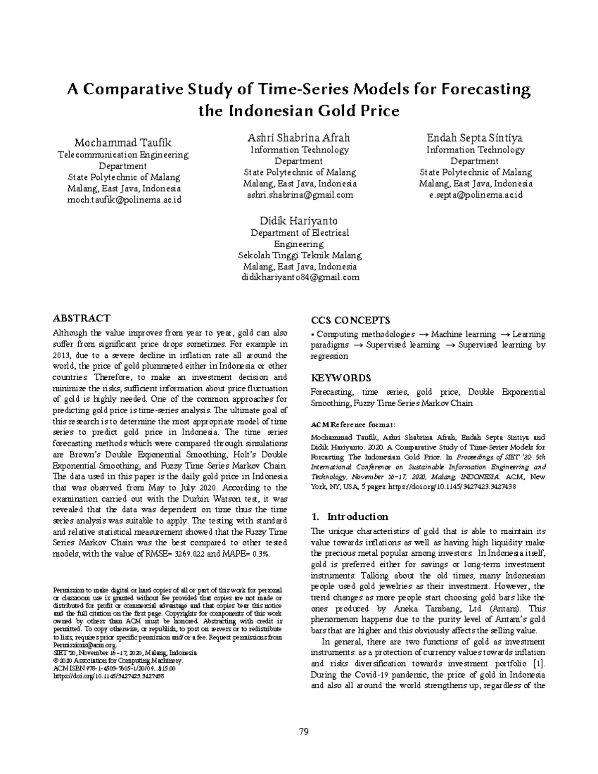 A Comparative Study of Time-Series Models for Forecasting Gold Prices ...