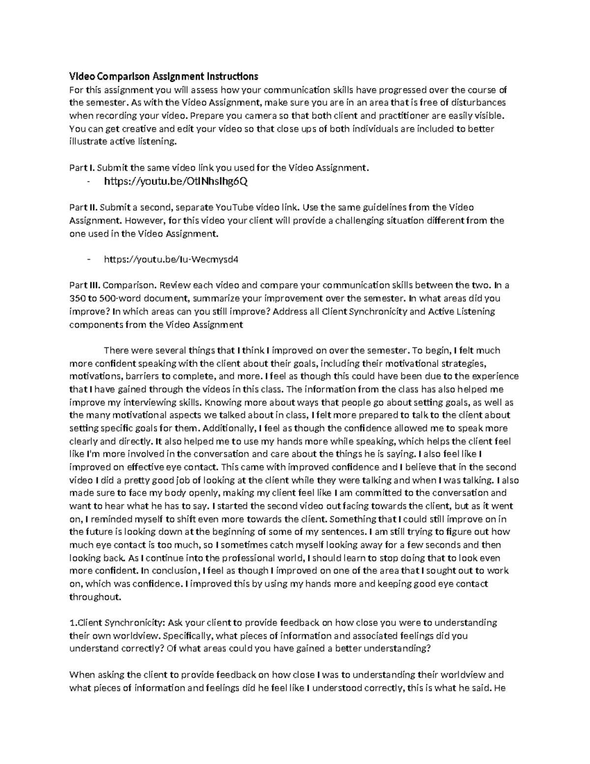 COM 101 Video Comparison Assignment: Analyzing Communication Growth ...