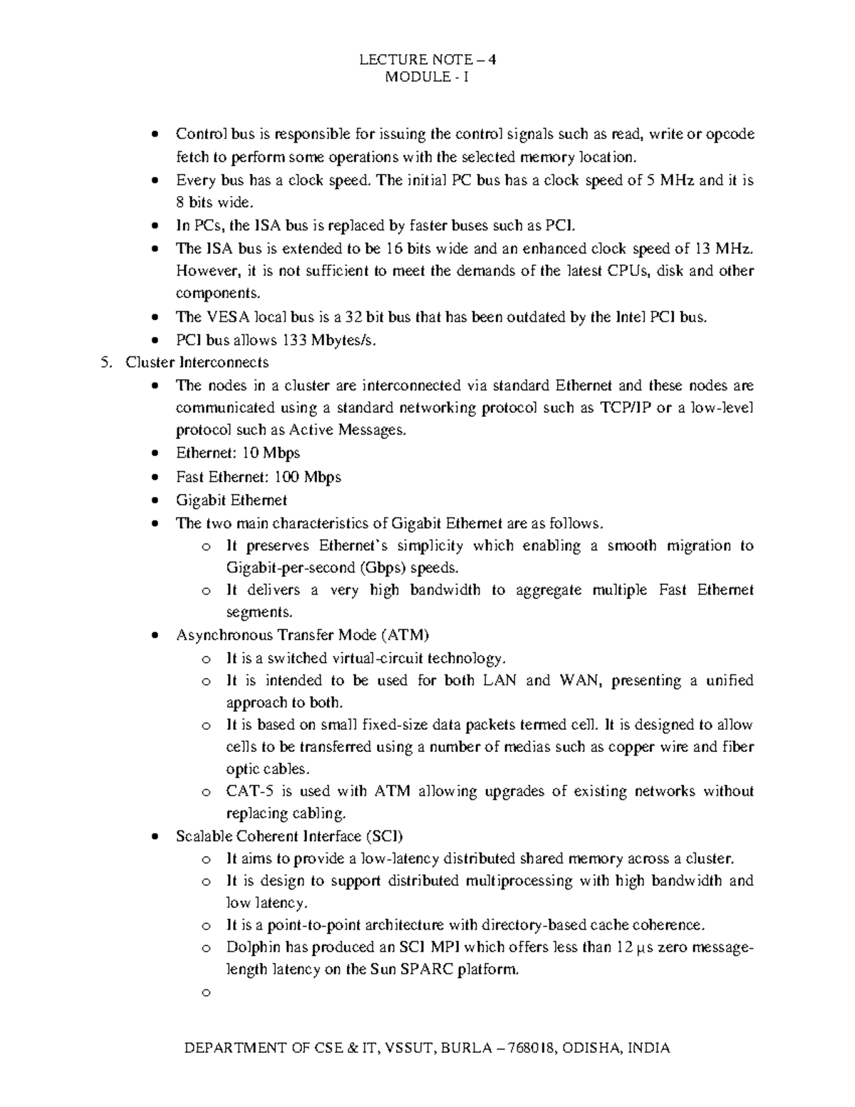 CSE & IT 5: Lecture Notes on High Performance Computing - Studocu