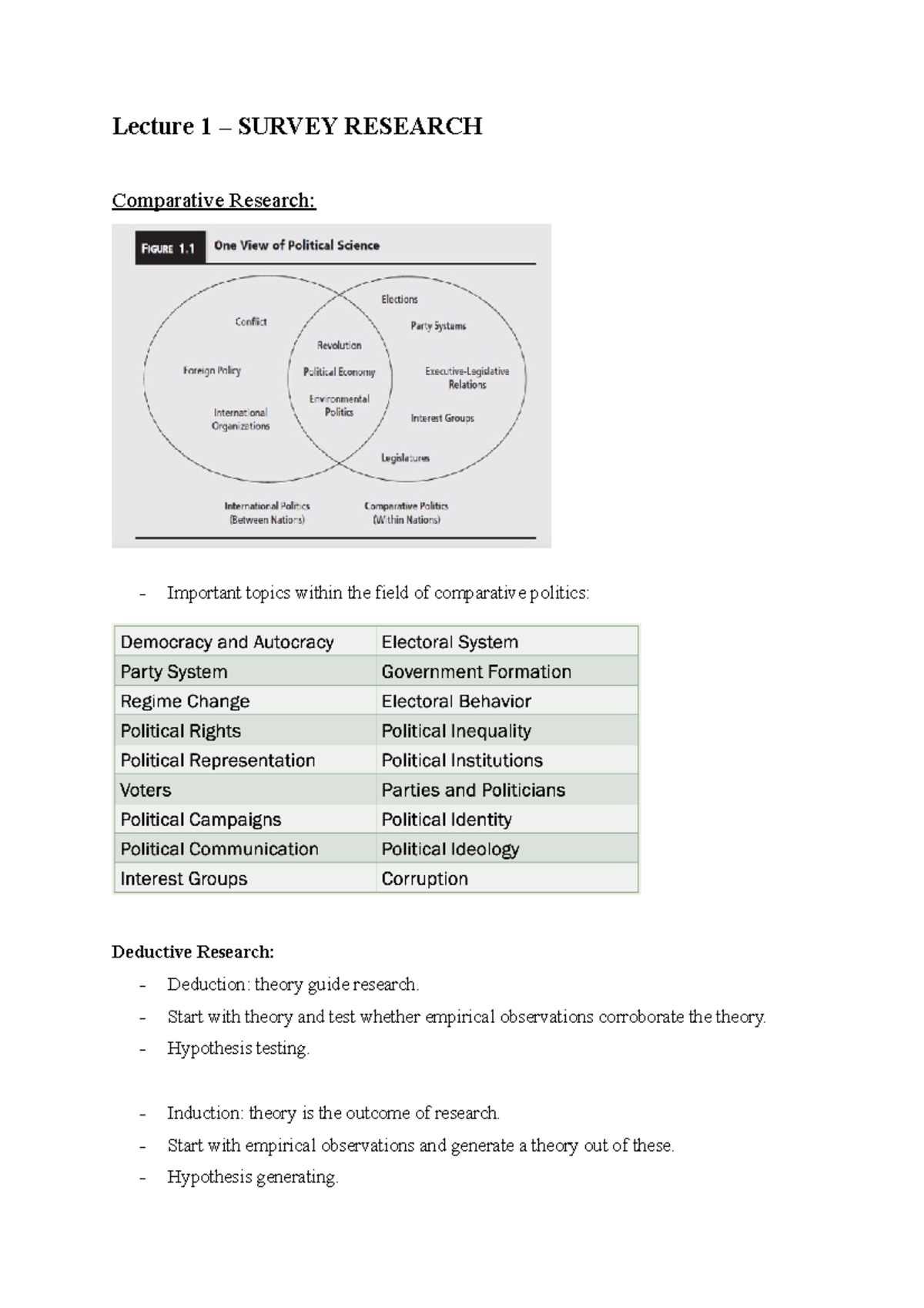 Lecture 1: Introduction to Survey Research Methods in Comparative ...