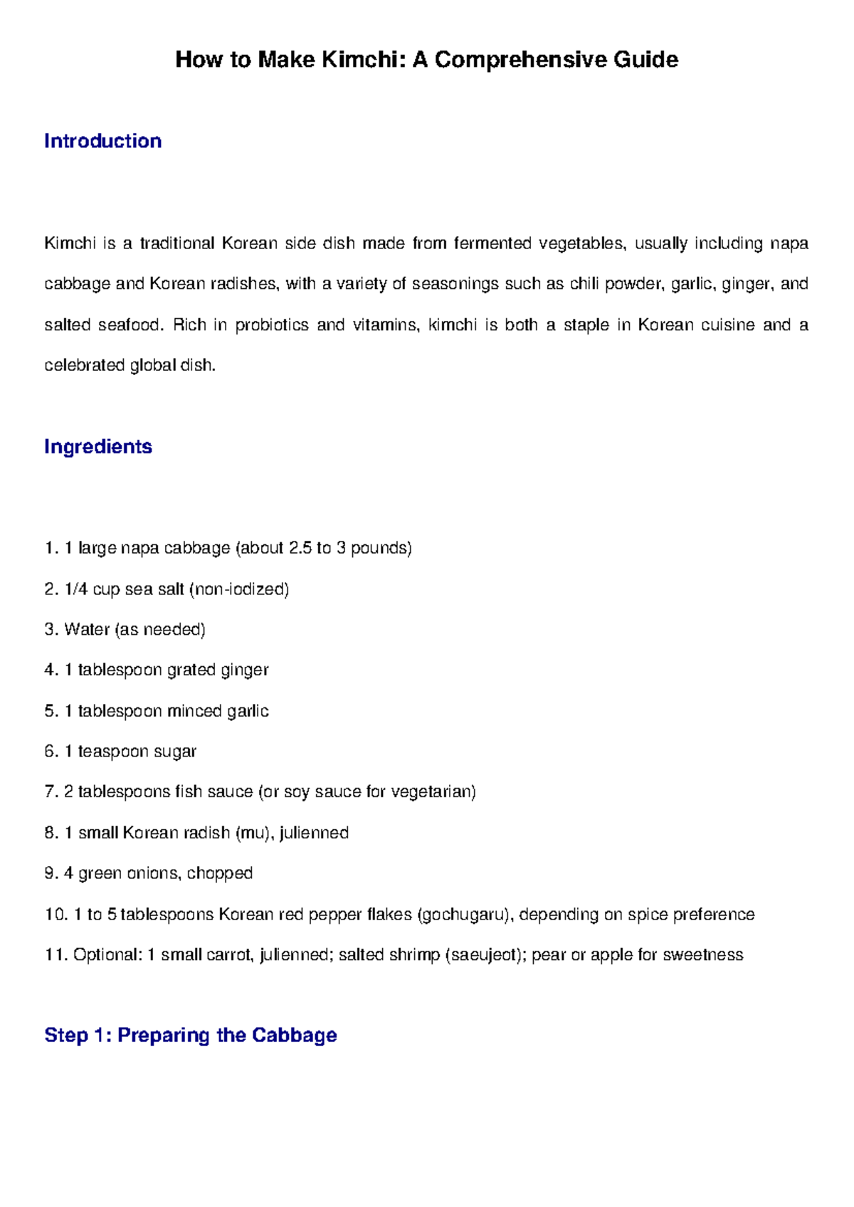 How to Make Kimchi: A Step-by-Step Guide to Fermentation - Studocu