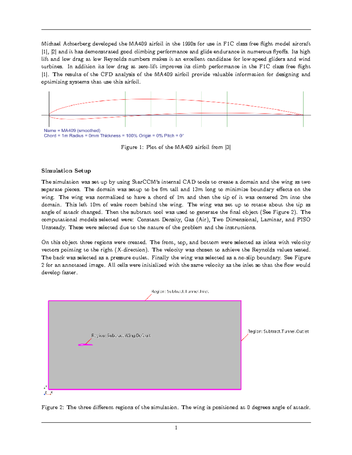 MA409 Airfoil CFD Analysis: Simulation and Results Report (AER100 ...