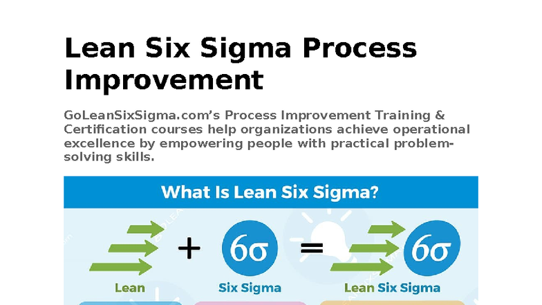 Lean Six Sigma Process Improvement Training Overview - Studocu