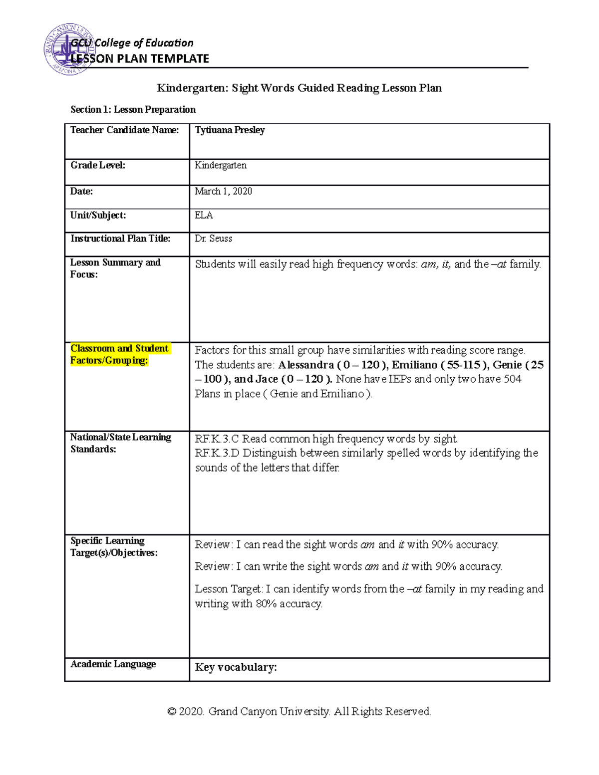 SPD-200-RS-Kindergarten-Sight-Words-Guided-Reading-Lesson-Plan Tytiuana ...