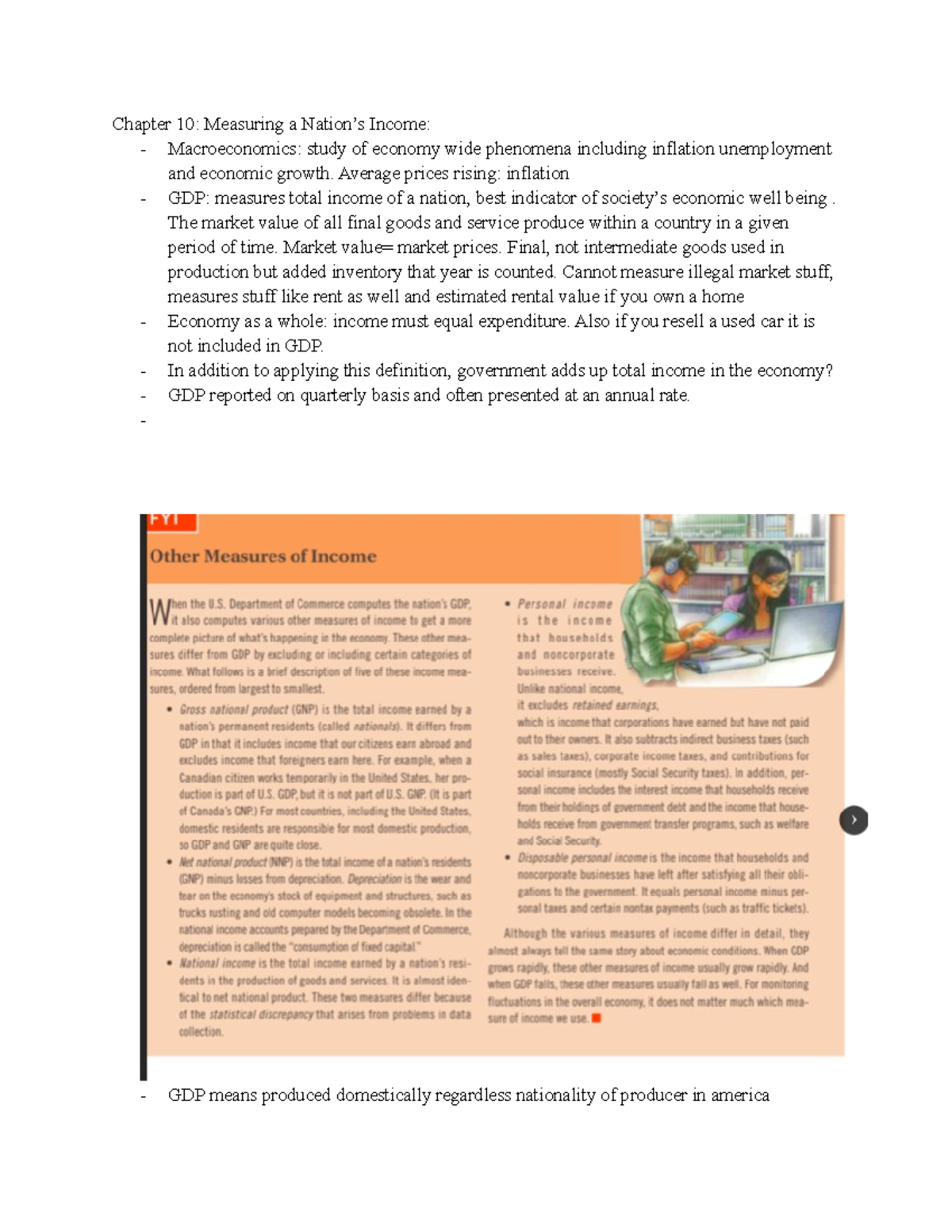 Unit I Textbook Notes - Chapter 10: Measuring a Nation’s Income ...