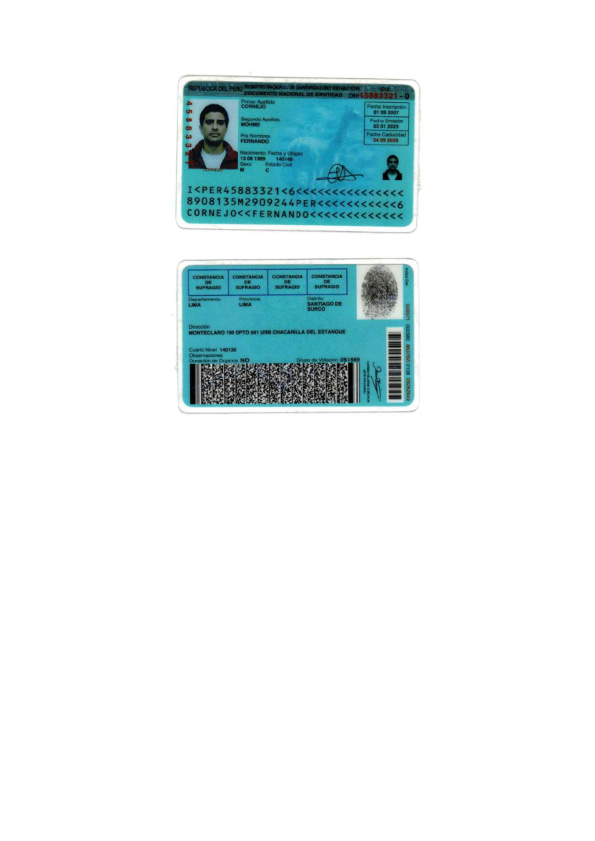 DNI FCM - jlksklljjdfdnfkjdnfkj - REPUBLICA DEL PERU REGASTRO WAGIORAN ...