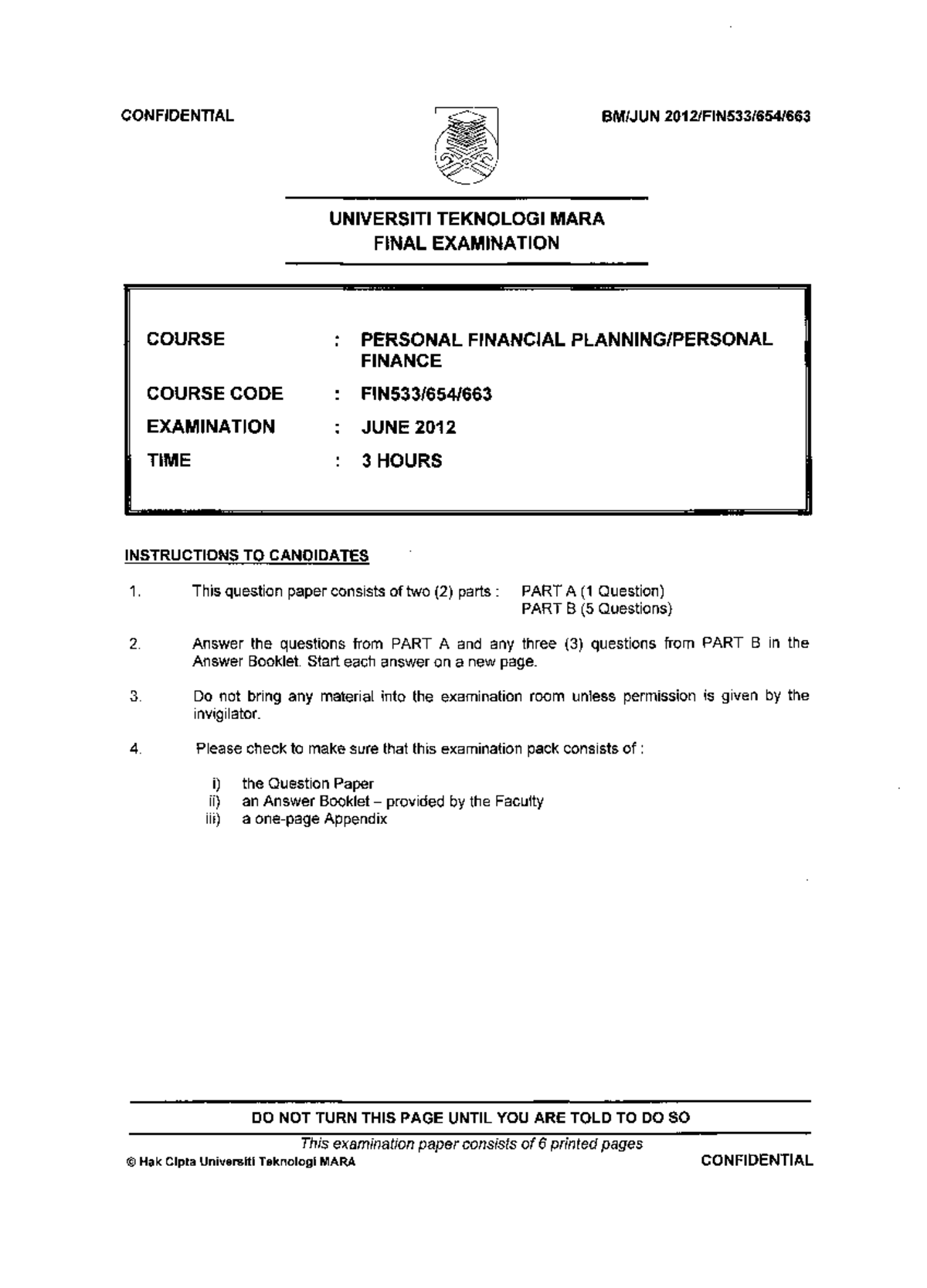 FIN533/654/66 Final Exam Past Year Questions & Answers Analysis - Studocu