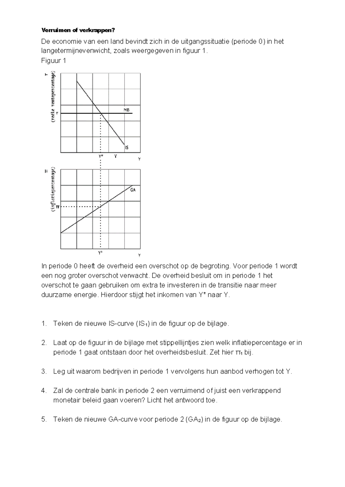 Oefenen ISMBGA: Economische Analyse van Overheidsbeleid en Inflatie ...