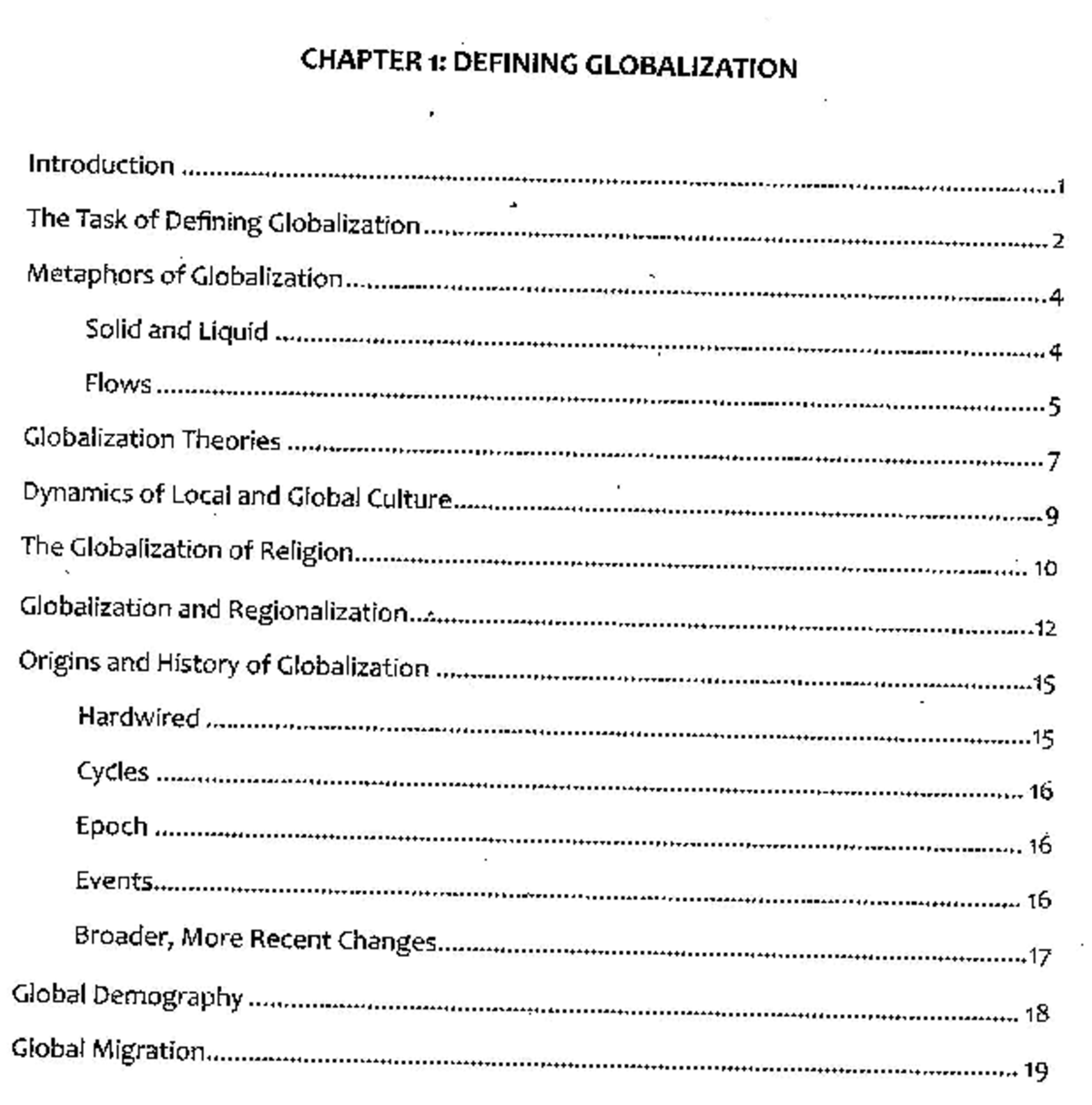GLOBALIZATION STUDIES LESSON MATERIAL: CHAPTER 1 & 2 OVERVIEW - Studocu