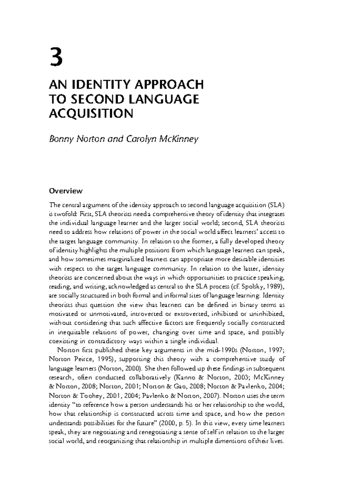 Identity Approach to Second Language Acquisition - Studocu