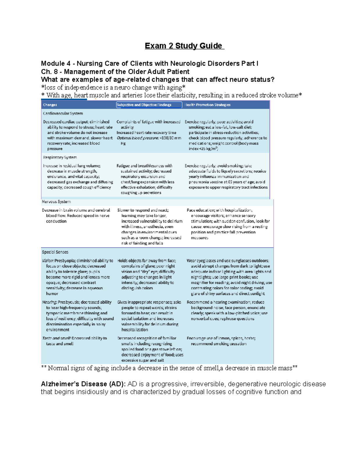Exam 2 SG - Study guide for second exam- this exam is much easier than ...