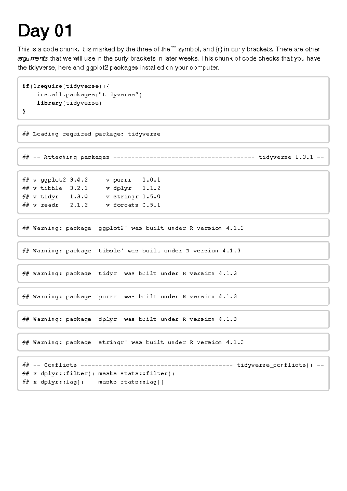 ETX2250 Day 1 Solutions: Intro to R Basics and Tidyverse Usage - Studocu