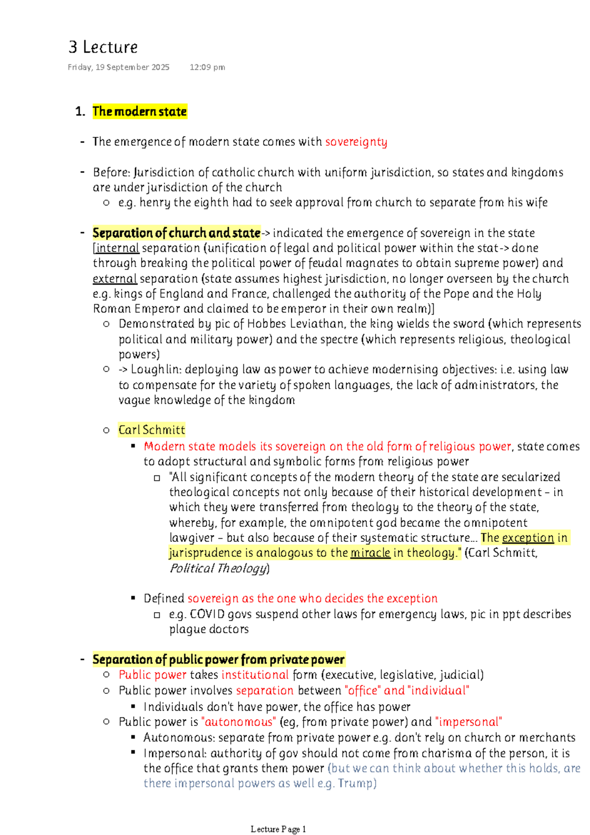 Lecture 3: The Emergence of the Modern State and Sovereignty - Studocu