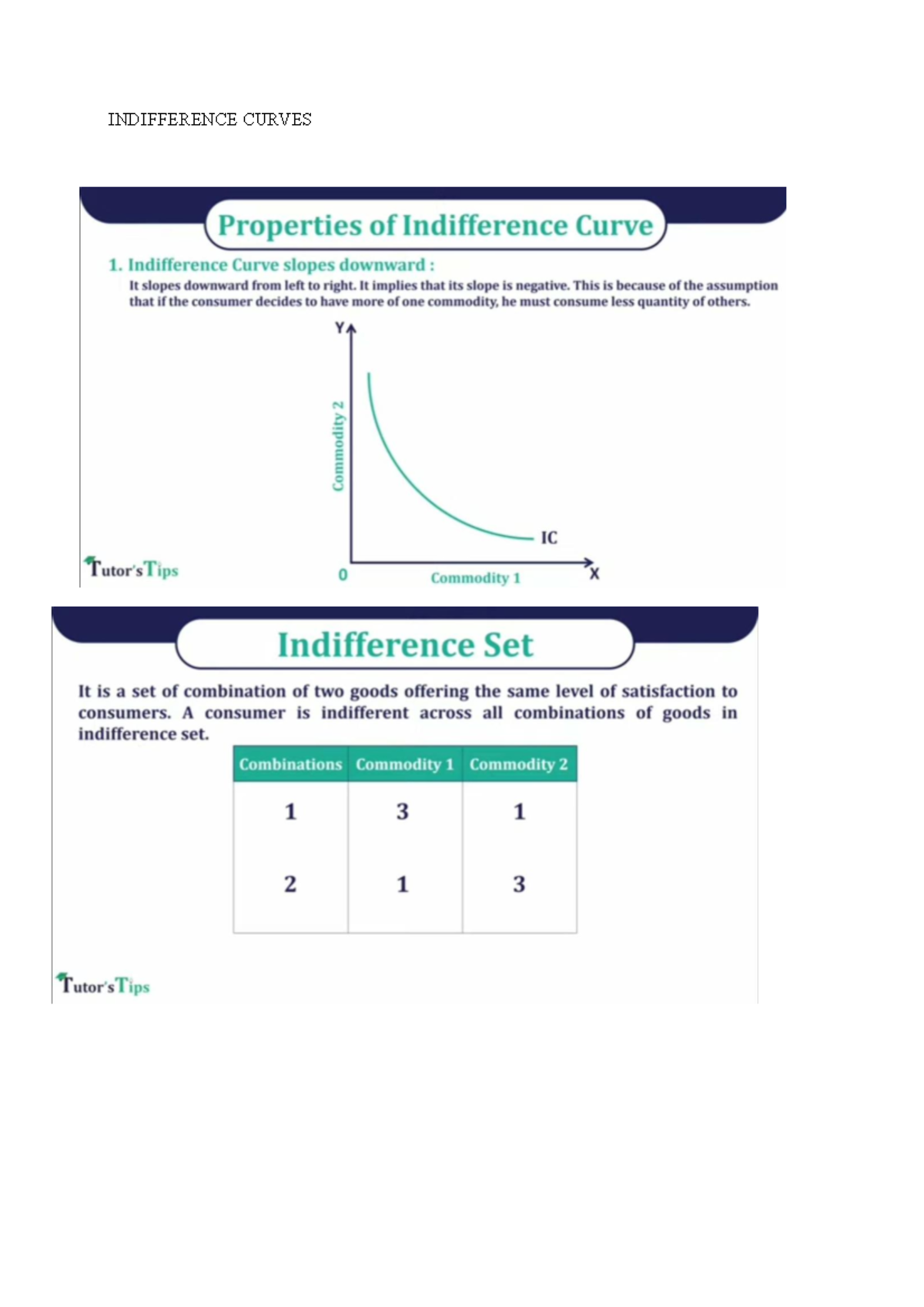 IN - Lesson Plan: Understanding the Properties of Indifference Curves ...