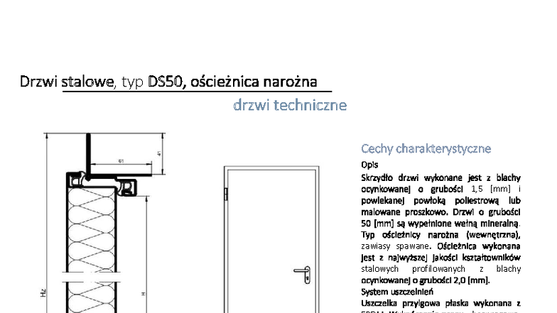 Karta katalogowa DS50 ościeżnica narożna - KARTA TECHNICZNA DRZWI ...
