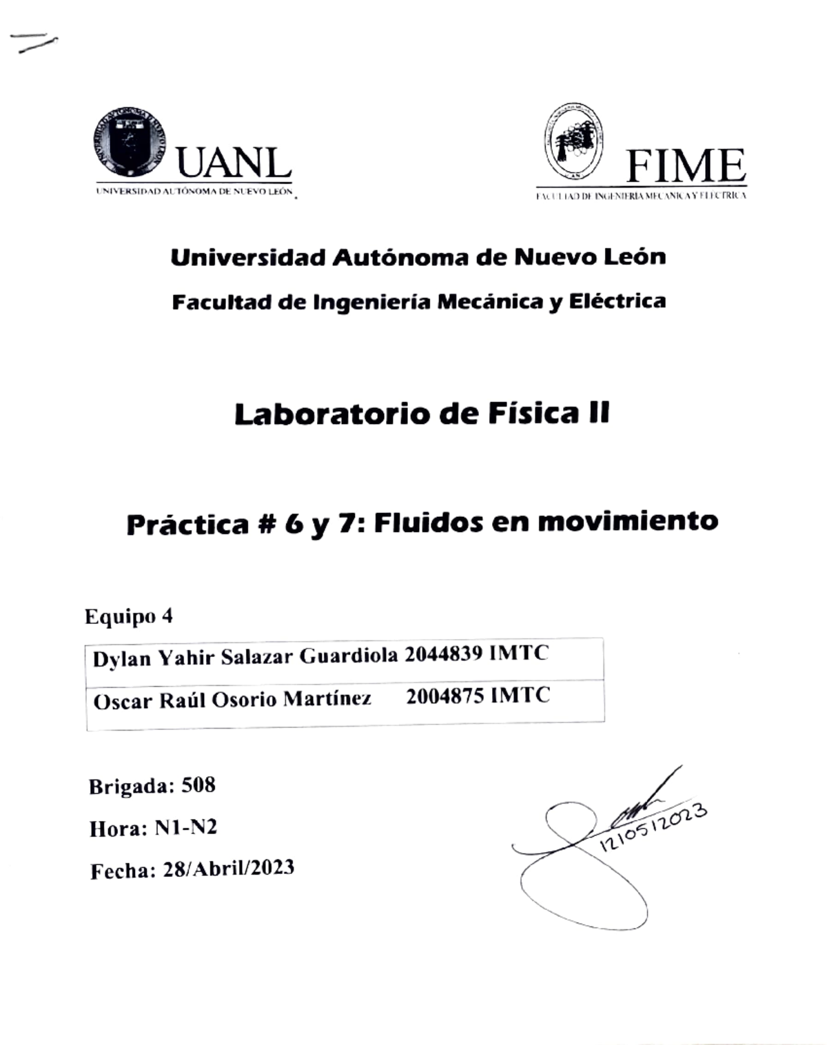 Equipo 4 Práctica 6 y 7 Lab Fis II - UANL UNIVERSIDAD AUTÓNOMA DE NUEVO ...