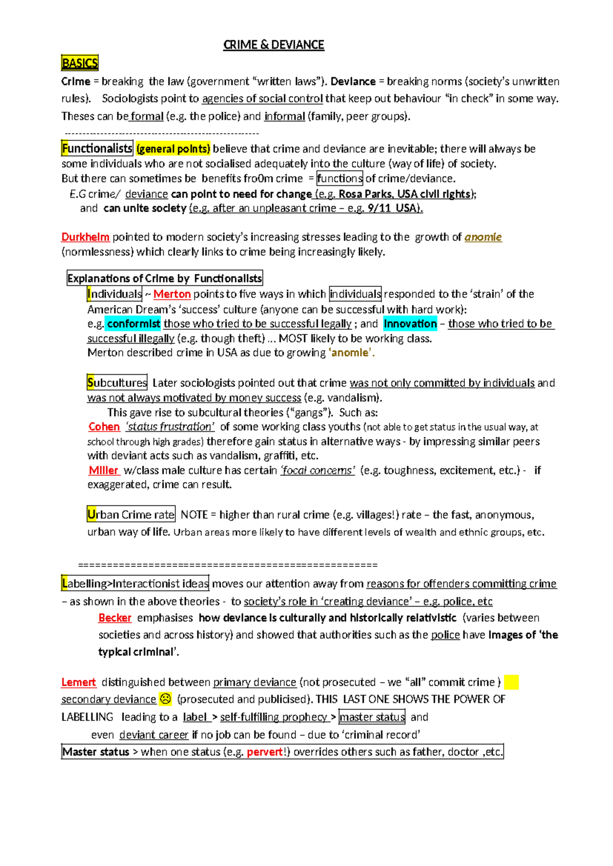 CRIME 101: Understanding Deviance and Social Control Concepts - Studocu