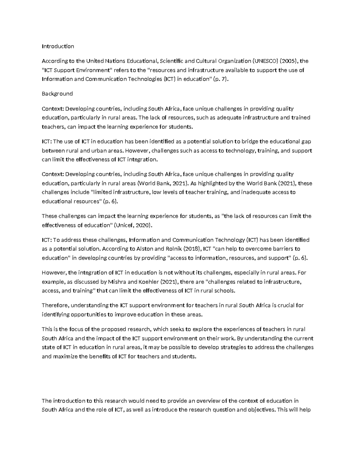 ICT Support in Rural Education: Challenges and Opportunities in South ...