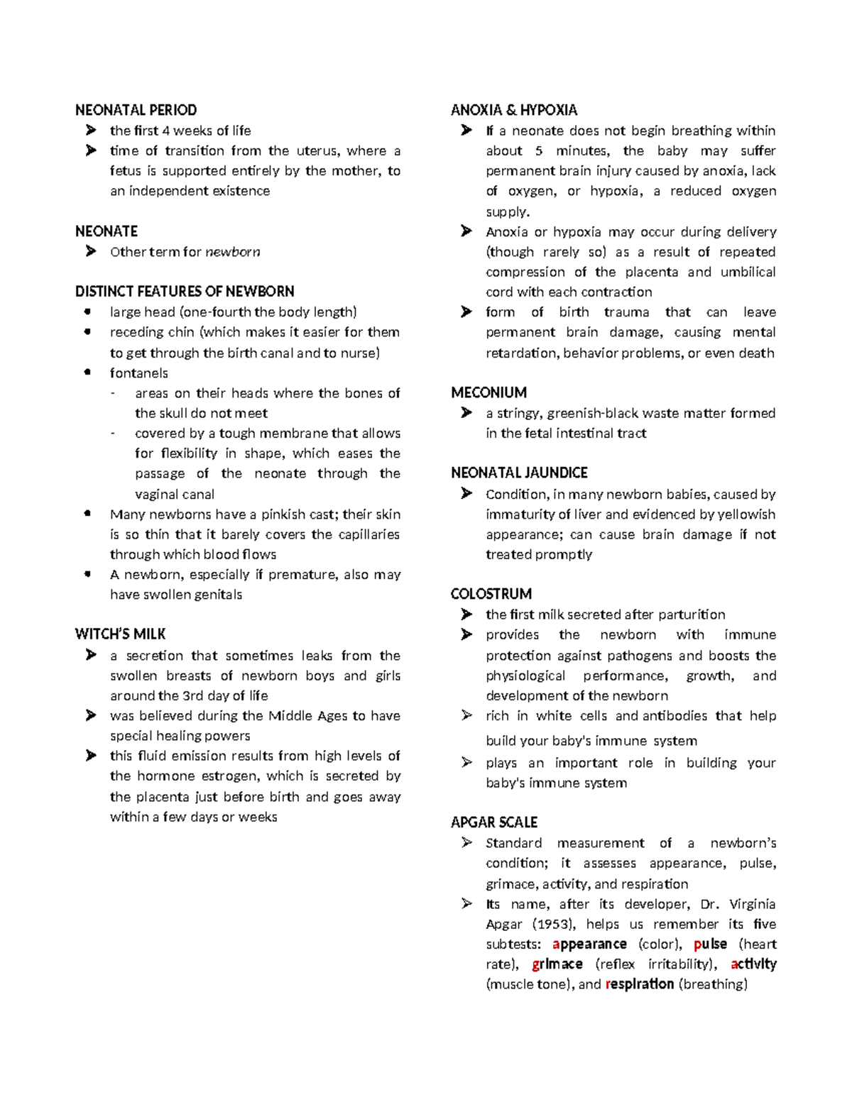 NEONATAL PERIOD: Key Features and Developmental Insights (Devpsy-JAN ...