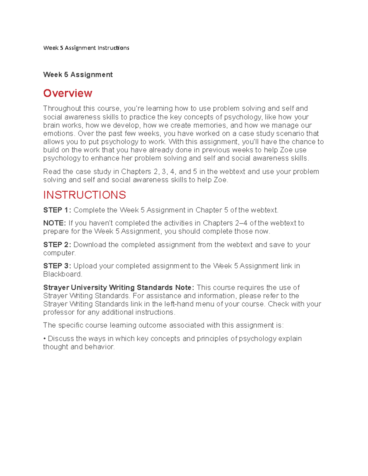PSY 101 Week 5 Assignment: Applying Psychology to Problem Solving - Studocu