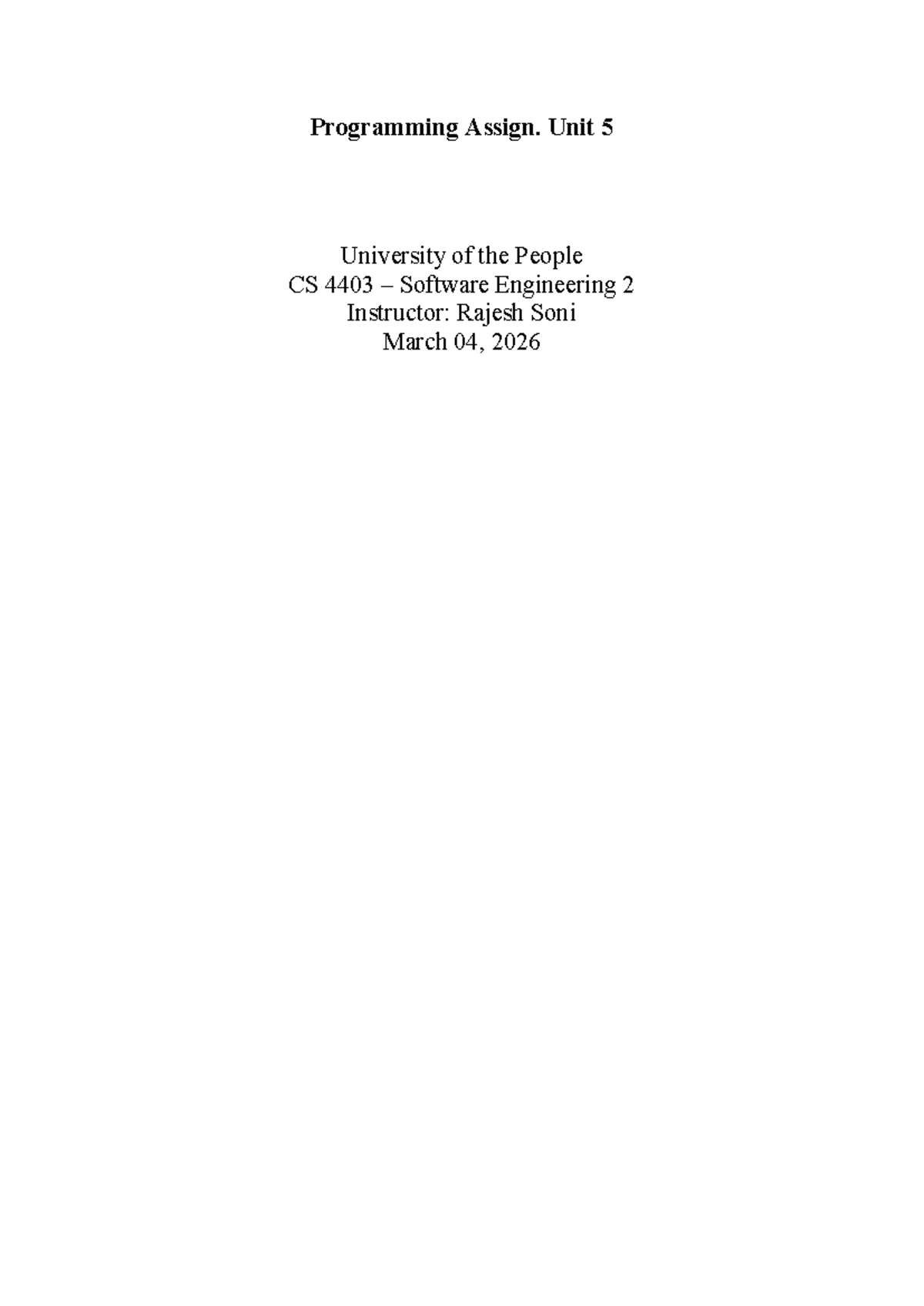 Programming Assignment: OOA for Dental Practice System (CS 4403) - Studocu