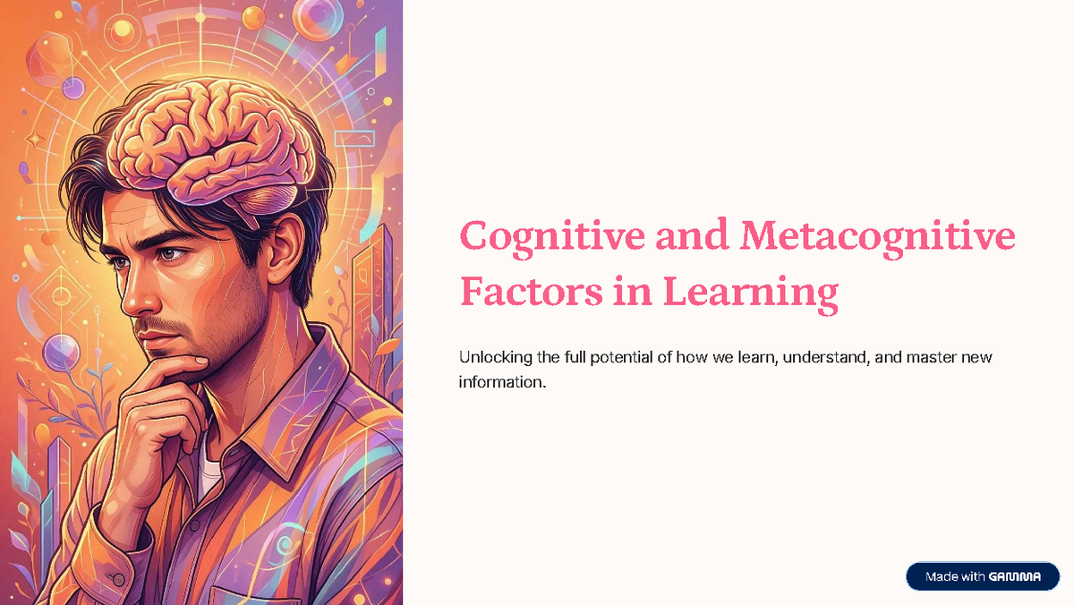 Prof.Ed 5 - Cognitive and Metacognitive Strategies for Effective ...