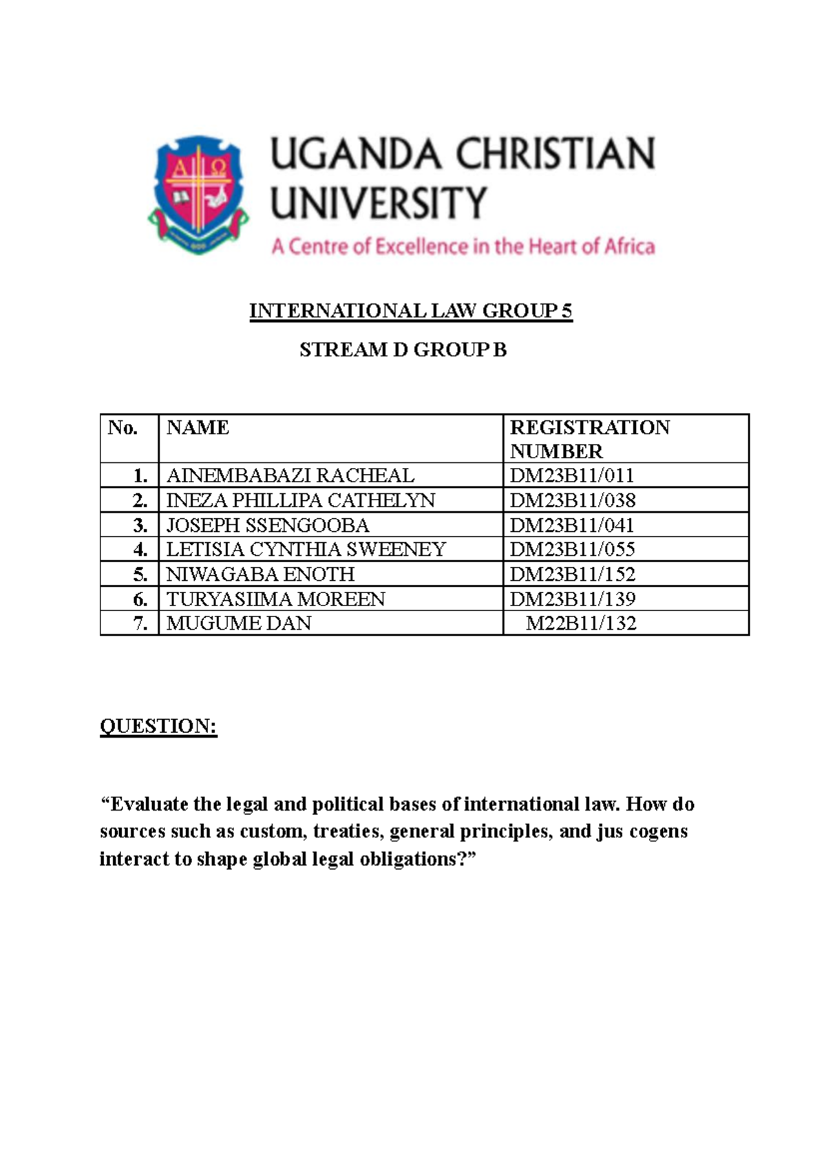 INT. LAW GROUP 5: Sources of International Law & Their Impact - Studocu