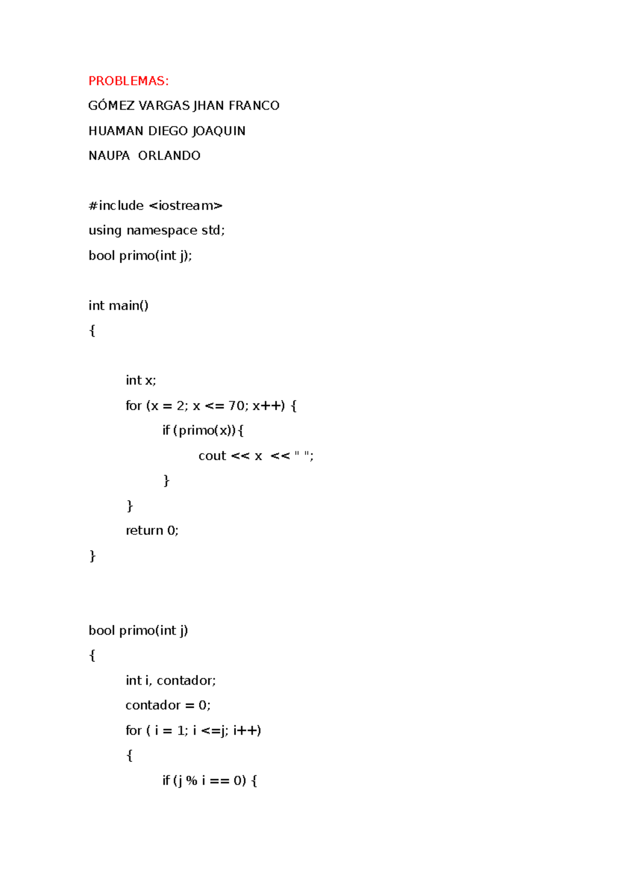 Problemas de Programación en C++ - Grupo de Estudio - Studocu
