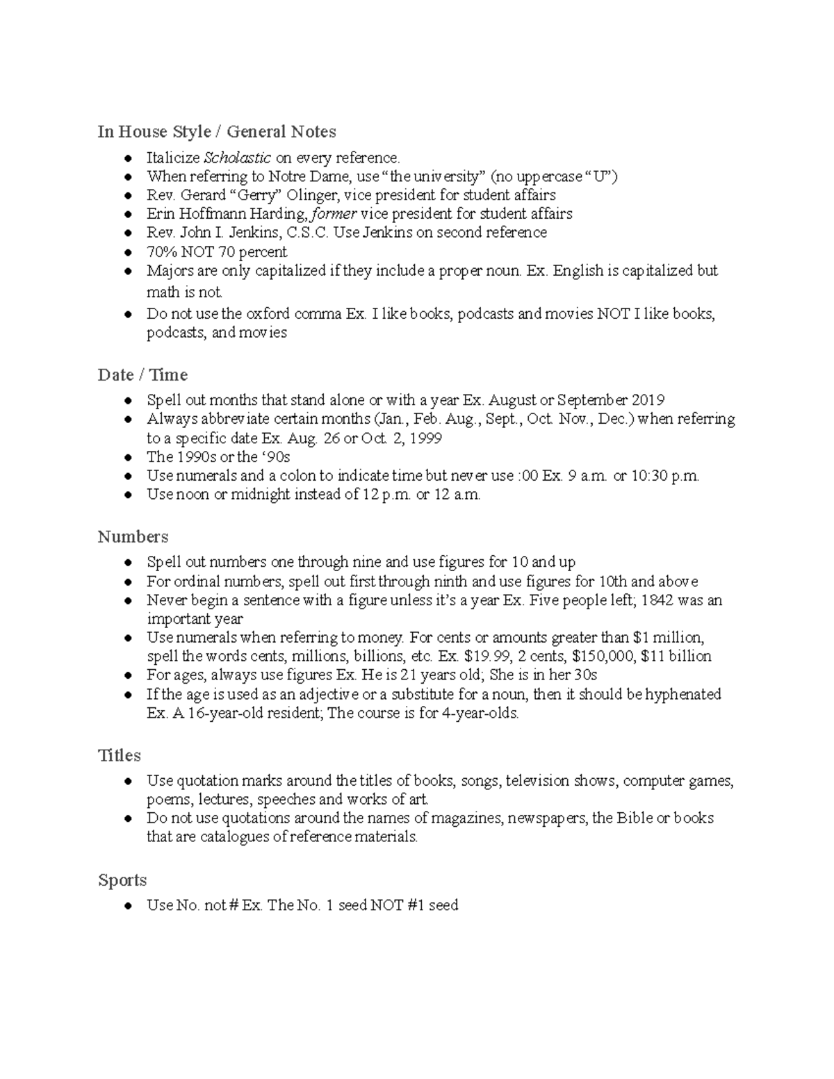 AP Style Sheet - Coursework for Multimedia Journalism course by Prof ...