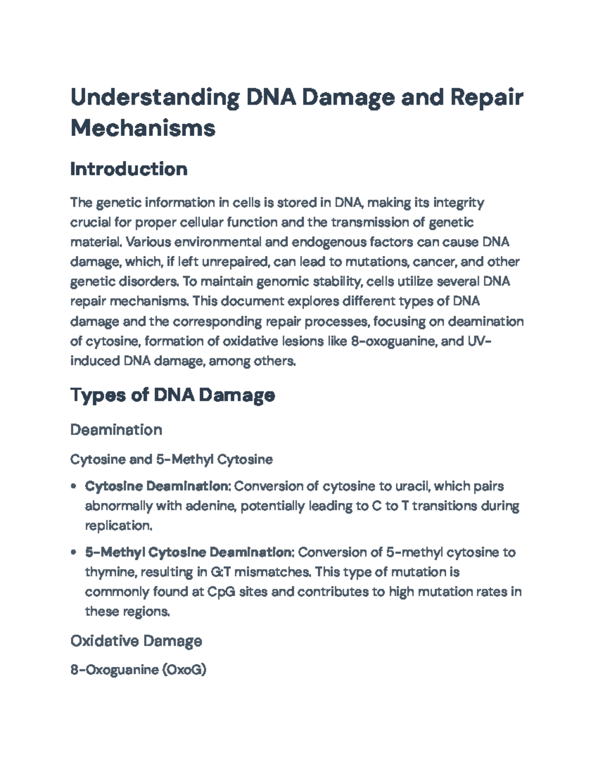 DNA Damage and Repair Mechanisms: Understanding Key Processes and ...