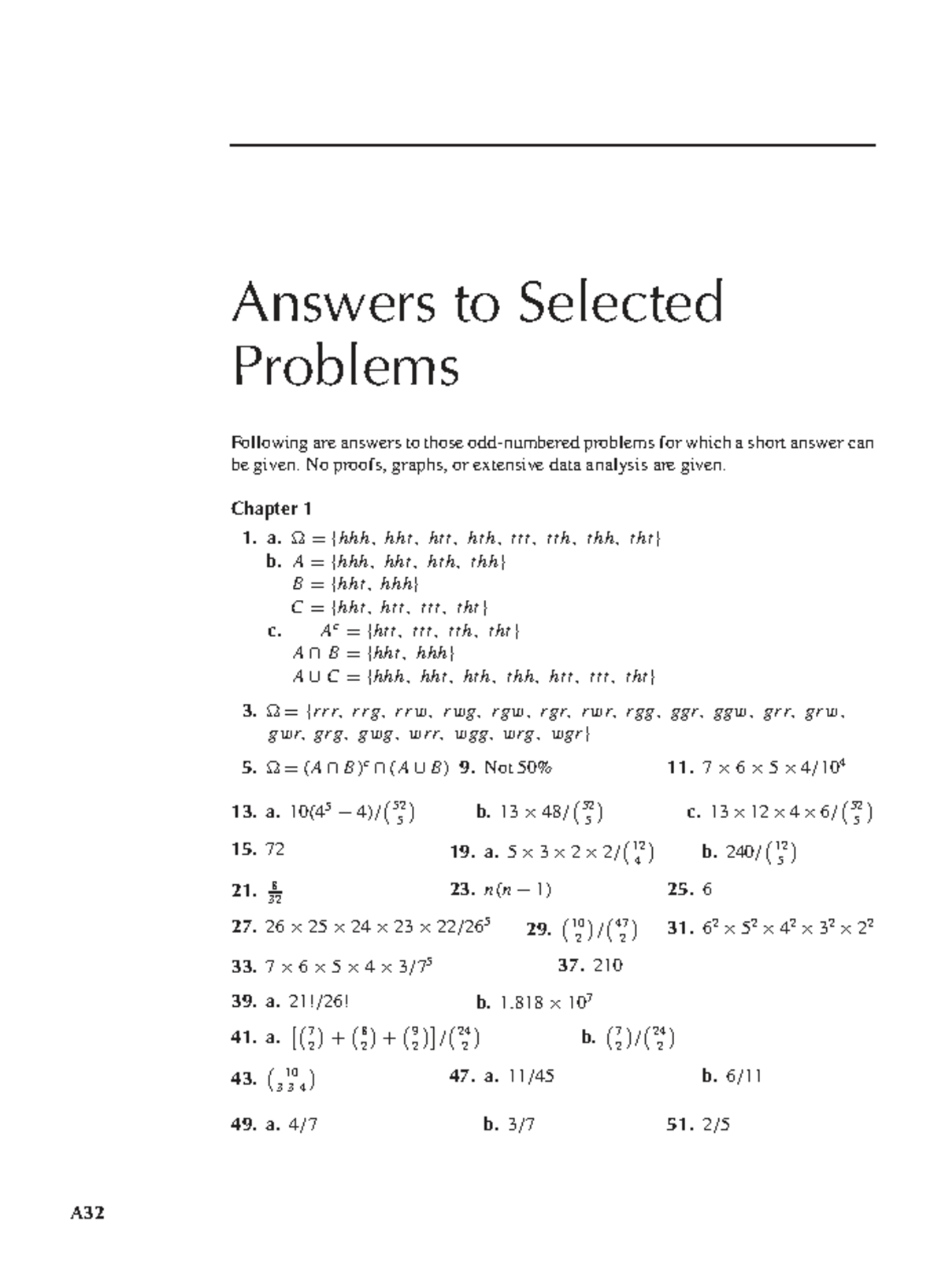 Statistics Answers to Selected Problems - Exam Prep (STAT 101) - Studocu