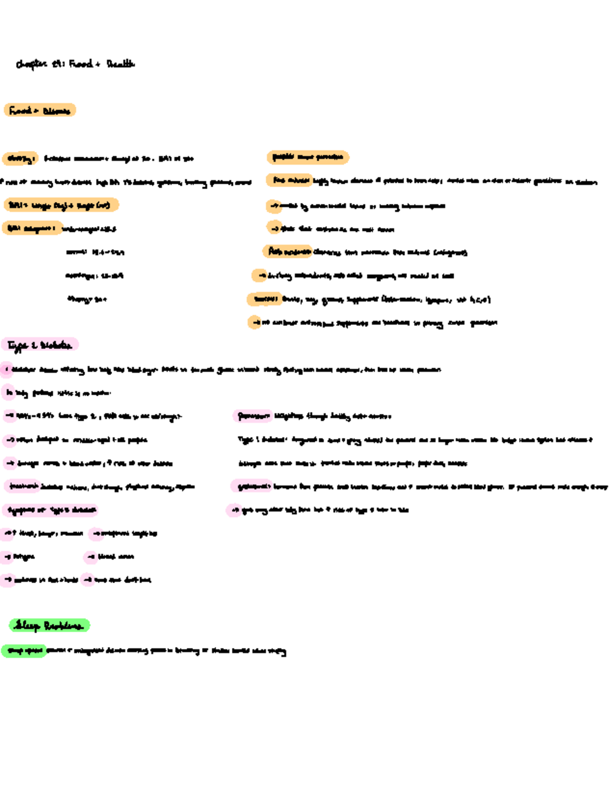 Week 10 Textbook Reading Notes: Chapters 26, 13, 29 on Health & Diet ...