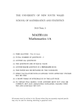 MATH1131 - UNSW Sydney - Mathematics 1A - Studocu