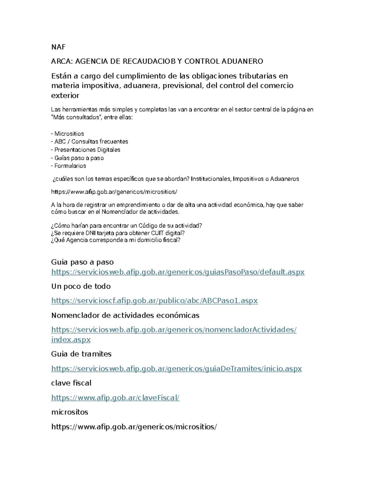 Guía NAF 2025: Obligaciones y Procedimientos de ARCA - Document Preview