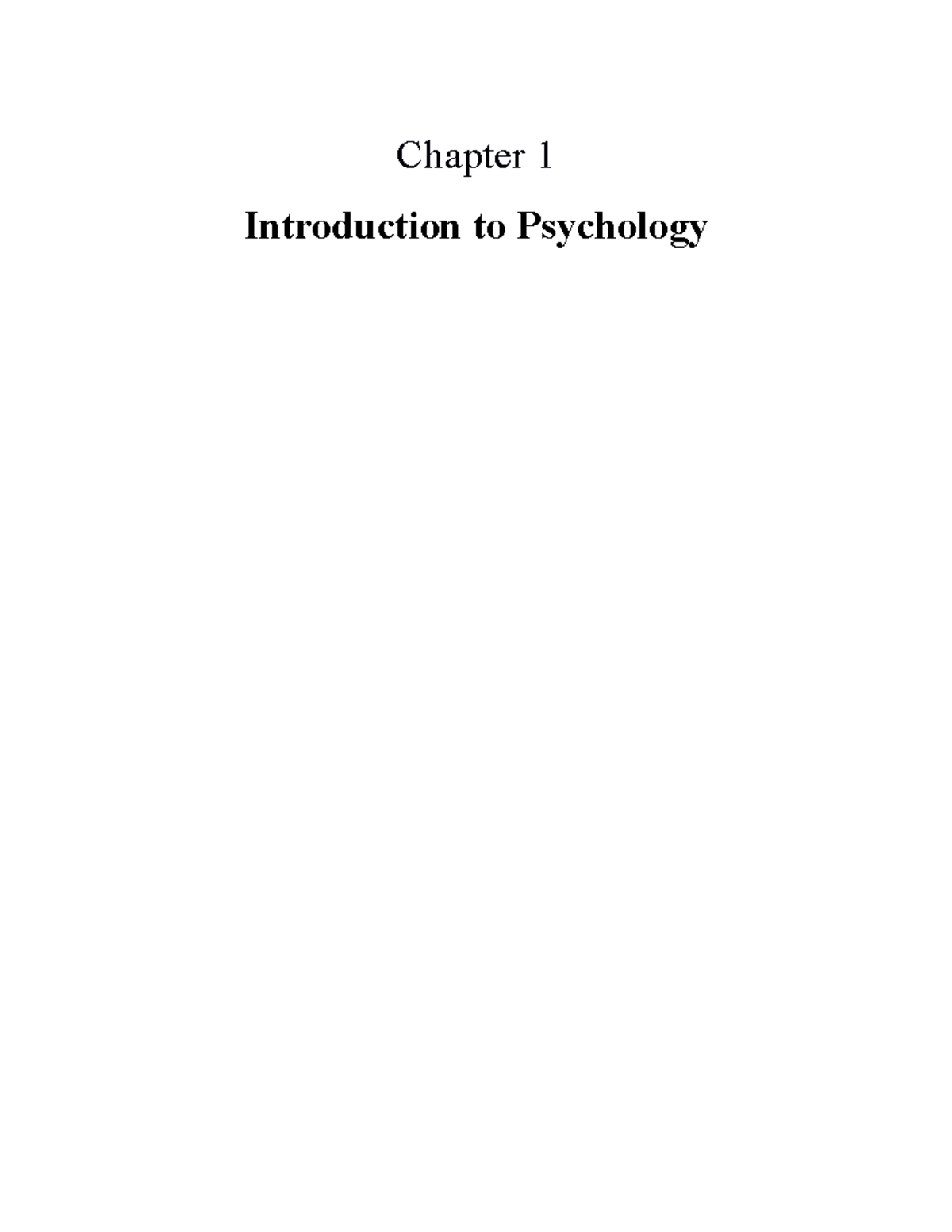 Psy 101: Chapter 1 - Introduction to Psychology & Key Perspectives ...