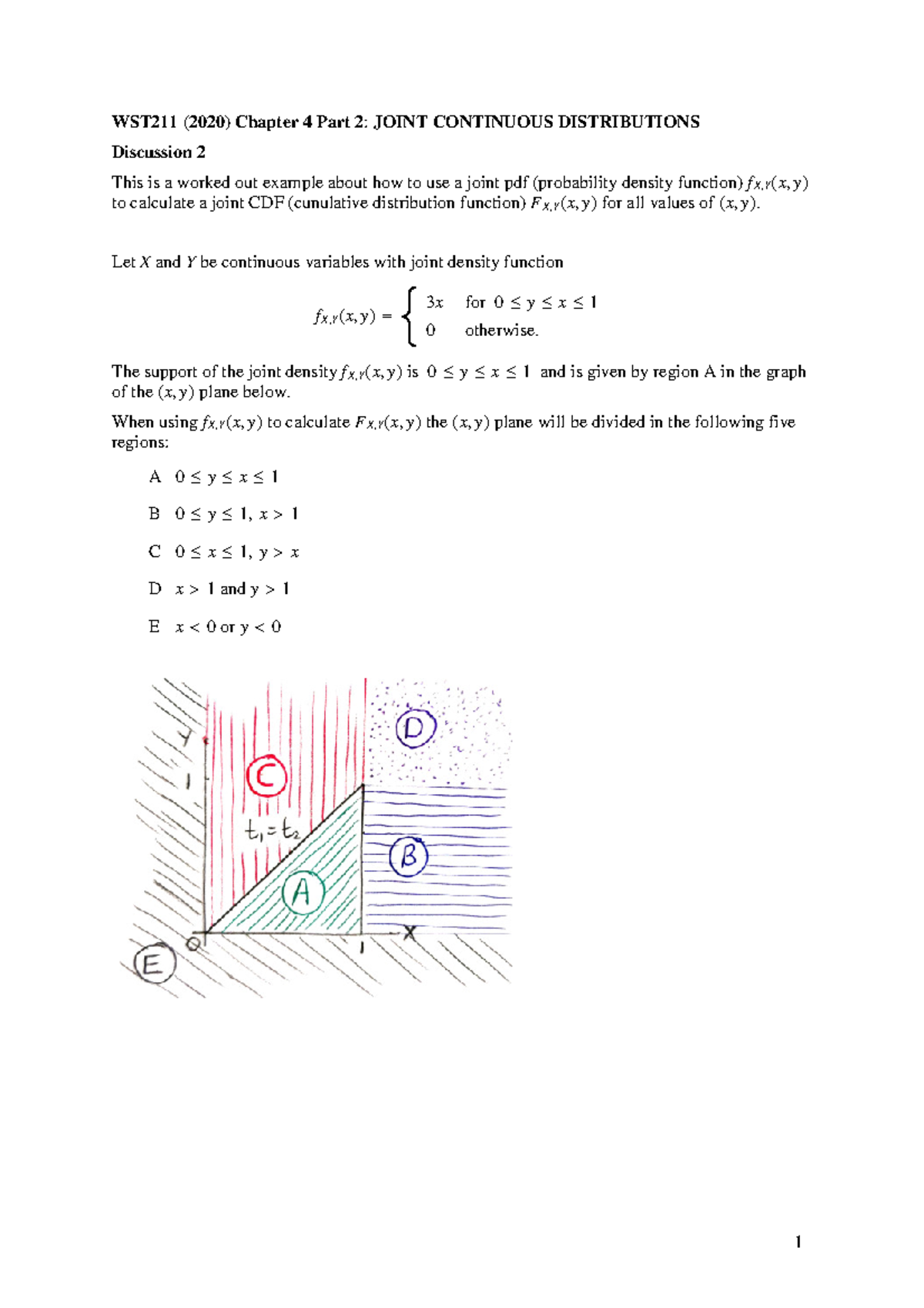 WST211 Chapter 4 Part 2: Joint continuous distributions discussion ...