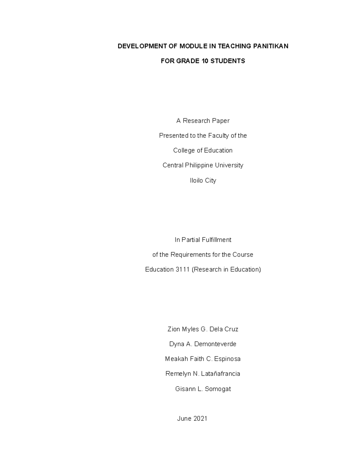 Final Thesis of Group 8 - enjoy - DEVELOPMENT OF MODULE IN TEACHING ...